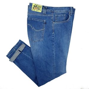 Jeans da Uomo Elasticizzato Taglie Forti Chiaro 5 Tasche 60 62 64 66