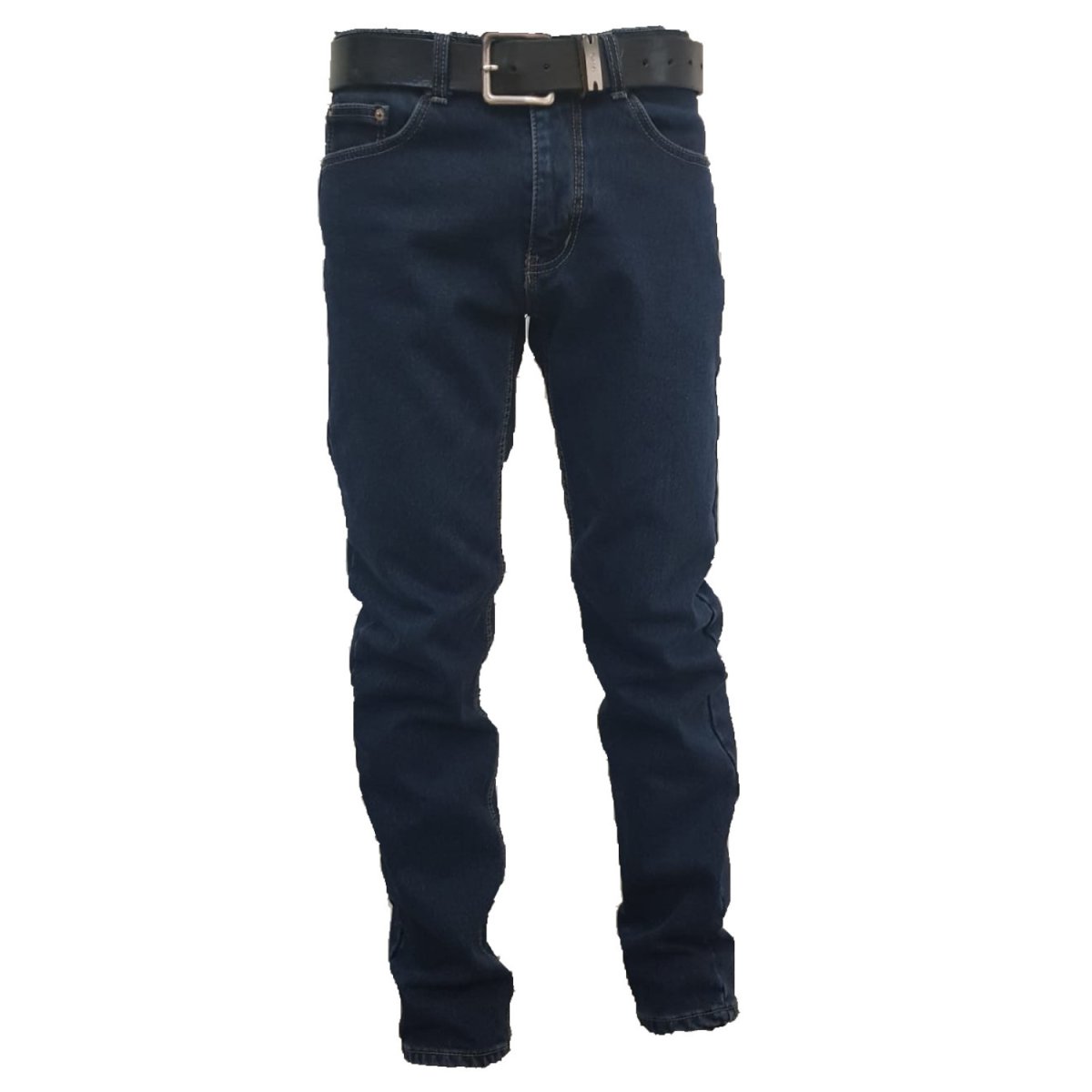Jeans Uomo 5 tasche Invernale Imbottito in Pile Caldo Foderato Elastico 46-60 Termico scuro a vita alta Denim