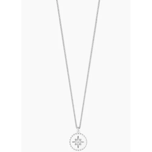 Collana Lunga Kidult Donna In Acciaio Con Catena Groumette E Ciondolo Con Cristallo - immagine 2