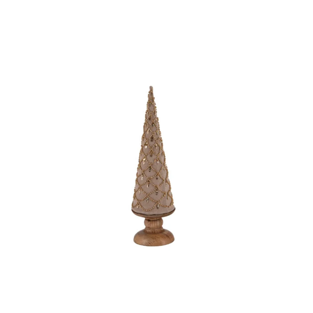 Decorazione Natalizia Albero Di Natale Ambroso In Legno E Tessuto